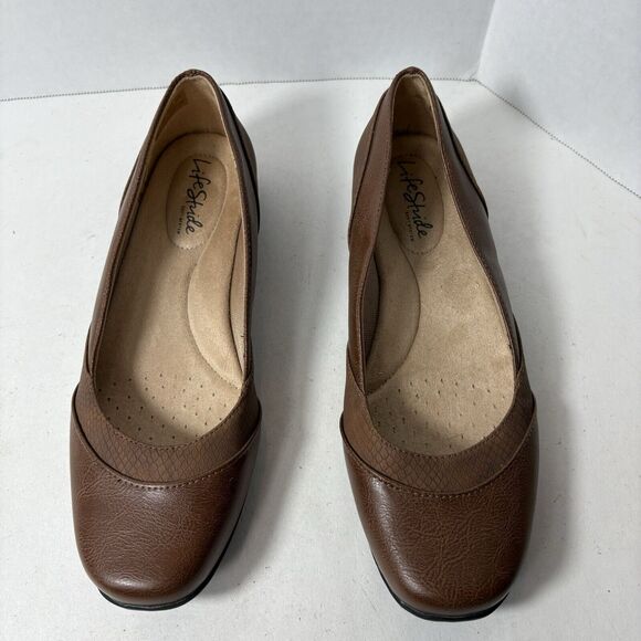 LifeStride Flats Womens Size 8 W Deja Vu Ballet Brown Tan Snake Print A2‎ - Picture 4 of 10